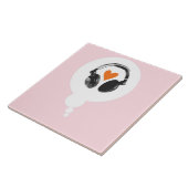 ハートおよびヘッドホーンが付いている思考の泡 タイル (側面)