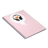 ハートおよびヘッドホーンが付いている思考の泡 ノートブック (右側)