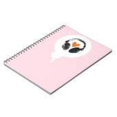 ハートおよびヘッドホーンが付いている思考の泡 ノートブック (左側)
