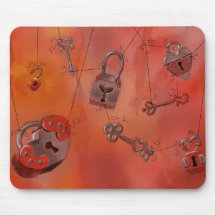 ハートおよびロックの水彩画の絵画