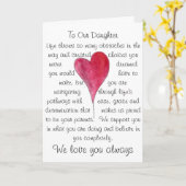 ハートおよび単語の娘のためのバースデー・カード カード (黄色い花)