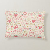 ハートおよび唇を搭載するロマンチックなパターン アクセントクッション (裏面)