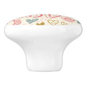 ハートおよび唇を搭載するロマンチックなパターン セラミックノブ (側面)