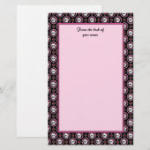 ハートおよび弓デザインのスカル 便箋 (正面/裏面)
