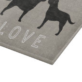ハートおよび愛の黒いラブラドル・レトリーバー犬 カッティングボード (角)