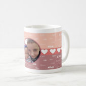 ハートおよび愛パーソナライズな写真フレームのコーヒーのマグ コーヒーマグカップ (正面右)