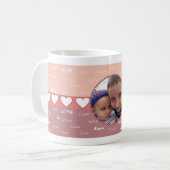 ハートおよび愛パーソナライズな写真フレームのコーヒーのマグ コーヒーマグカップ (正面左)