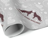 ハートおよび文字と結婚しているジャーマン・シェパード ラッピングペーパー (ロールコーナー)
