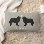 ハートおよび文字を持つバーニーズ・マウンテン・ドッグ ランバークッション (ブランケット)