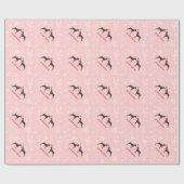 ハートおよび文字を持つ（犬）ドーベルマン・ピンシェルのバレンタイン ラッピングペーパー (フラット)