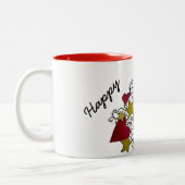 ハートおよび星のハッピーバレンタインデーのマグ ツートーンマグカップ (左)
