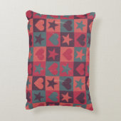 ハートおよび星パターンピンク アクセントクッション (裏面(縦))