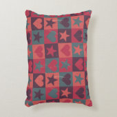 ハートおよび星パターンピンク アクセントクッション (正面(垂直))