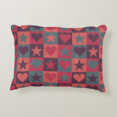 ハートおよび星パターンピンク アクセントクッション (裏面)