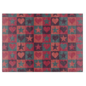 ハートおよび星パターンピンク カッティングボード (正面)