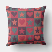 ハートおよび星パターンピンク クッション (裏面)