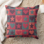 ハートおよび星パターンピンク クッション (ブランケット)