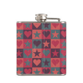 ハートおよび星パターンピンク フラスク (裏面)