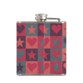 ハートおよび星パターンピンク フラスク (裏面)