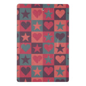 ハートおよび星パターンピンク ミニクリップボード (裏面)