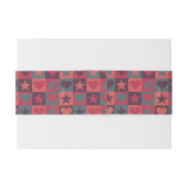 ハートおよび星パターンピンク 招待状ベリーバンド (裏面例)