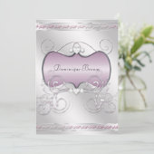 ハートおよび渦巻の招待 招待状 (スタンド正面)