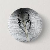 ハートおよび聖書イバラの冠 缶バッジ (正面)