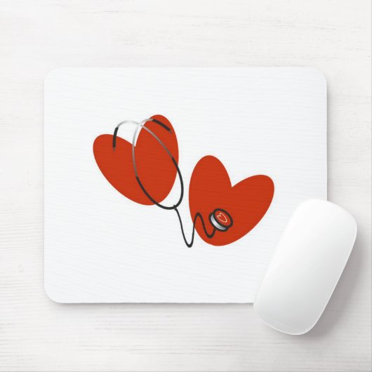 ハートおよび聴診器のTシャツおよびギフト マウスパッド (マウス)