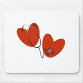 ハートおよび聴診器のTシャツおよびギフト マウスパッド (正面)