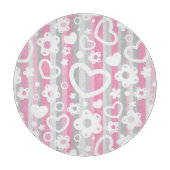 ハートおよび花が付いているパターン カッティングボード (正面)