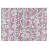 ハートおよび花が付いているパターン カッティングボード (正面)