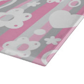 ハートおよび花が付いているパターン カッティングボード (角)