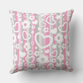 ハートおよび花が付いているパターン クッション (裏面)