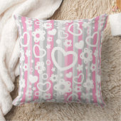 ハートおよび花が付いているパターン クッション (ブランケット)