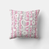 ハートおよび花が付いているパターン クッション (裏面)