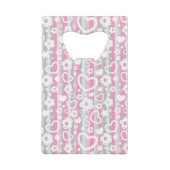 ハートおよび花が付いているパターン クレジットカード栓抜き (裏面)