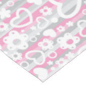 ハートおよび花が付いているパターン テーブルクロス (アングル)