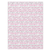 ハートおよび花が付いているパターン テーブルクロス (正面)