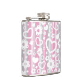 ハートおよび花が付いているパターン フラスク (右)