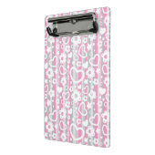 ハートおよび花が付いているパターン ミニクリップボード (アングル2)