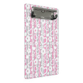 ハートおよび花が付いているパターン ミニクリップボード (アングル)