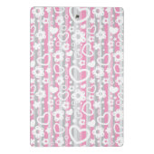 ハートおよび花が付いているパターン ミニクリップボード (裏面)