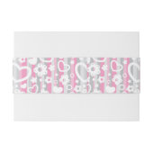 ハートおよび花が付いているパターン 招待状ベリーバンド (裏面例)