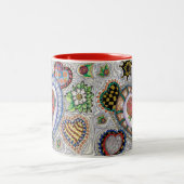 ハートおよび花のマグ ツートーンマグカップ (中央)