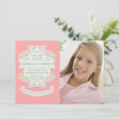 ハートおよび花の写真の招待状 招待状 (スタンド正面)