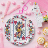 ハートおよび花の女王 ペーパープレート (パーティー)