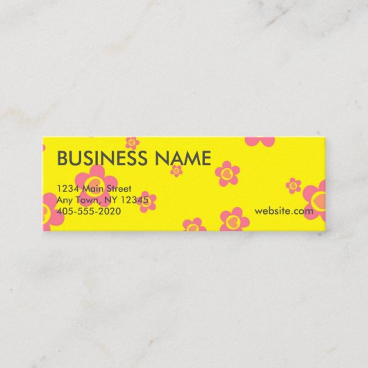 ハートおよび花の専門の小型カード スキニー名刺 (正面)