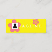 ハートおよび花の専門の小型カード スキニー名刺 (裏面)