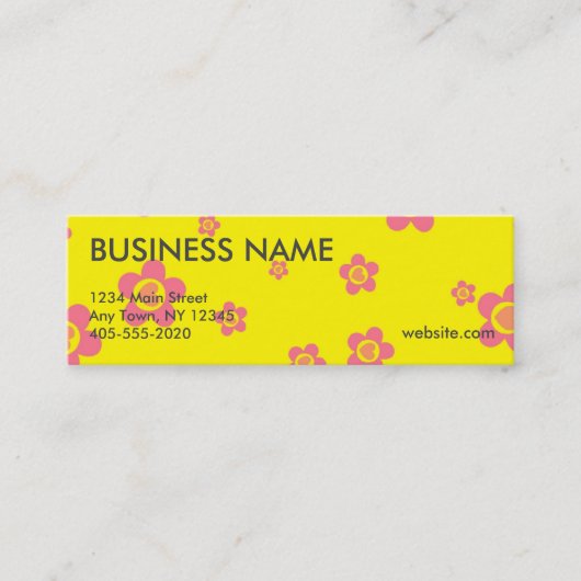 ハートおよび花の専門の小型カード スキニー名刺 (正面)