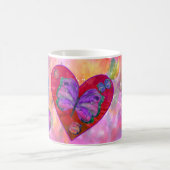 ハートおよび蝶マグ コーヒーマグカップ (中央)